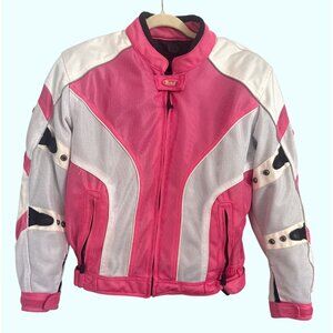 Cortech Womens Motorcycle Jacket Pink/White Mesh Size S